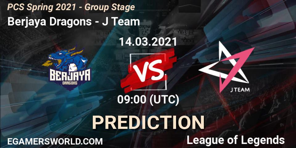 Berjaya Dragons vs J Team: Match Prediction. 14.03.2021 at 09:00, LoL, PCS Spring 2021 - Group Stage