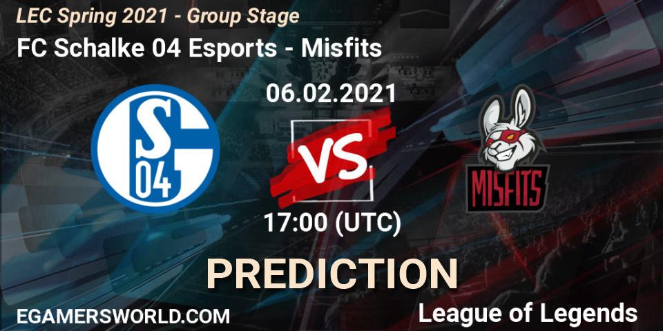 FC Schalke 04 Esports vs Misfits: Match Prediction. 06.02.2021 at 16:00, LoL, LEC Spring 2021 - Group Stage