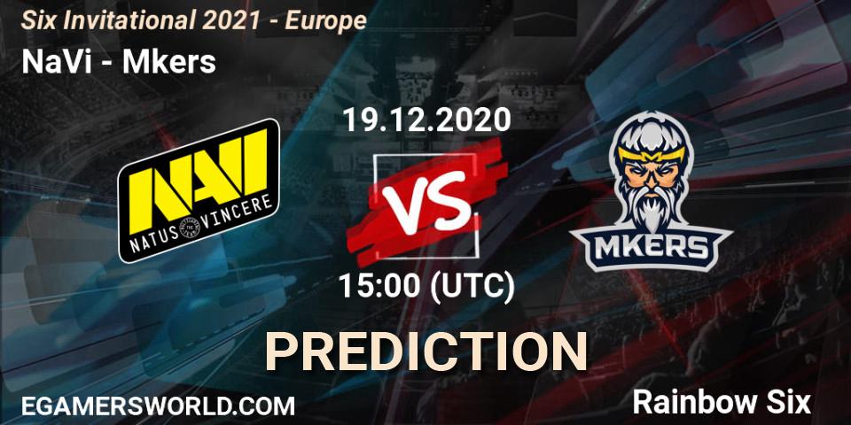 NaVi vs Mkers: Match Prediction. 19.12.2020 at 15:00, Rainbow Six, Six Invitational 2021 - Europe