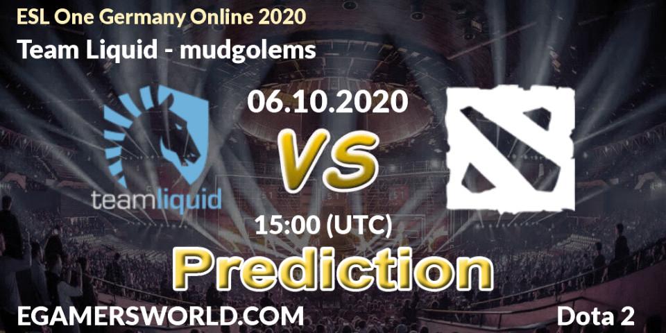 Team Liquid vs mudgolems: Match Prediction. 06.10.2020 at 15:52, Dota 2, ESL One Germany 2020 Online