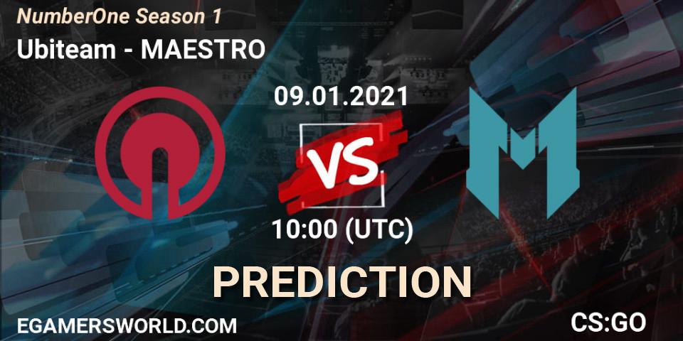 Ubiteam vs MAESTRO: Match Prediction. 09.01.2021 at 10:10, Counter-Strike (CS2), NumberOne Season 1