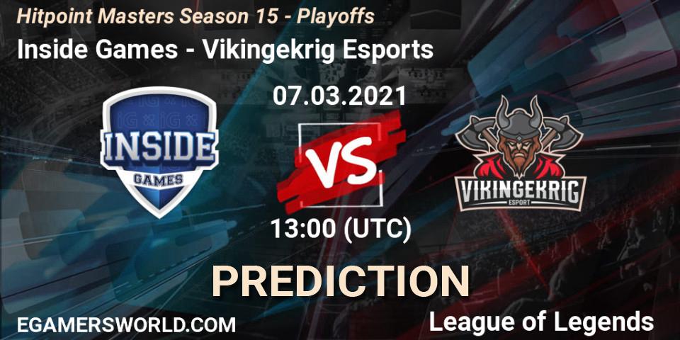 Inside Games vs Vikingekrig Esports: Match Prediction. 07.03.2021 at 13:00, LoL, Hitpoint Masters Season 15 - Playoffs