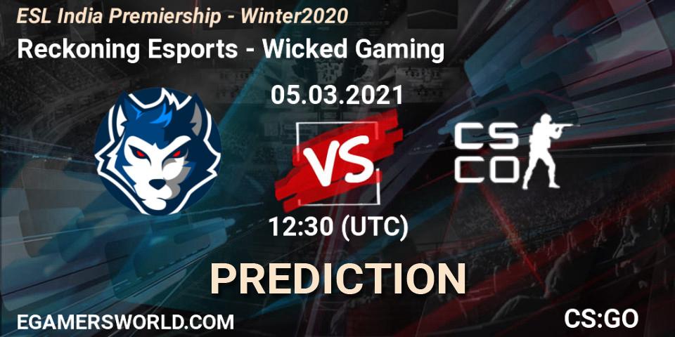 Reckoning Esports vs Wicked Gaming: Match Prediction. 05.03.2021 at 12:30, Counter-Strike (CS2), ESL India Premiership - Winter 2020