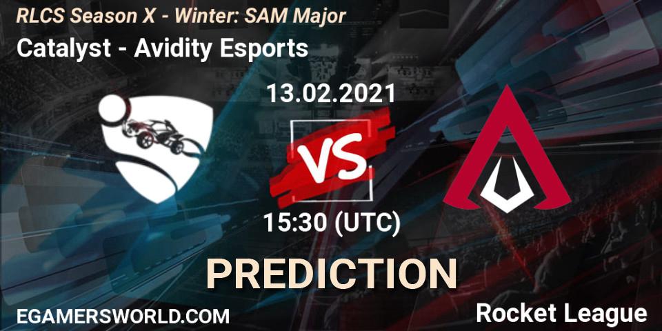 Catalyst vs Avidity Esports: Match Prediction. 13.02.2021 at 15:30, Rocket League, RLCS Season X - Winter: SAM Major