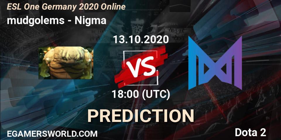 mudgolems vs Nigma: Match Prediction. 13.10.2020 at 18:33, Dota 2, ESL One Germany 2020 Online