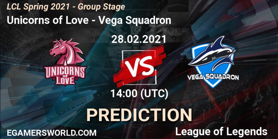 Unicorns of Love vs Vega Squadron: Match Prediction. 28.02.21, LoL, LCL Spring 2021 - Group Stage