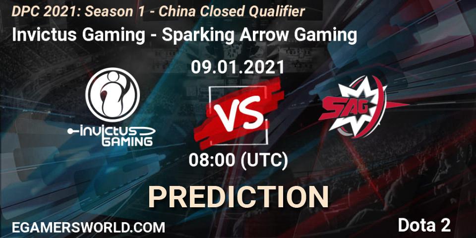 Invictus Gaming vs Sparking Arrow Gaming: Match Prediction. 09.01.2021 at 08:05, Dota 2, DPC 2021: Season 1 - China Closed Qualifier