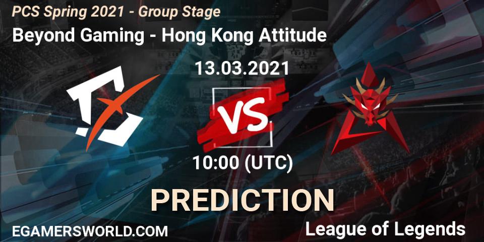 Beyond Gaming vs Hong Kong Attitude: Match Prediction. 13.03.2021 at 10:00, LoL, PCS Spring 2021 - Group Stage