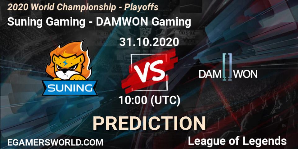 Suning Gaming vs DAMWON Gaming: Match Prediction. 31.10.20, LoL, 2020 World Championship - Playoffs
