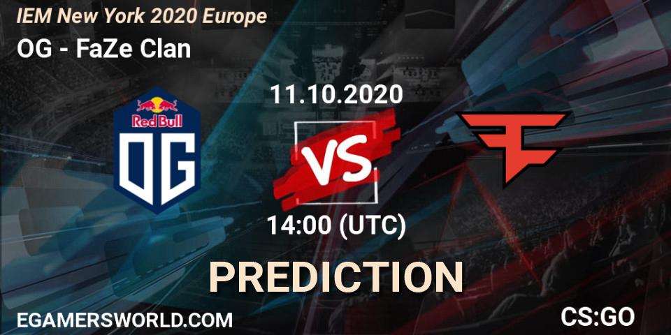OG vs FaZe Clan: Match Prediction. 11.10.2020 at 14:00, Counter-Strike (CS2), IEM New York 2020 Europe