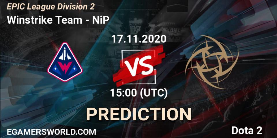 Winstrike Team vs NiP: Match Prediction. 17.11.20, Dota 2, EPIC League Division 2