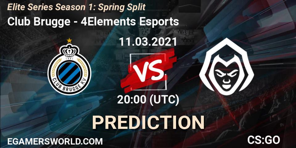 Club Brugge vs 4Elements Esports: Match Prediction. 12.03.2021 at 20:00, Counter-Strike (CS2), Elite Series Season 1: Spring Split