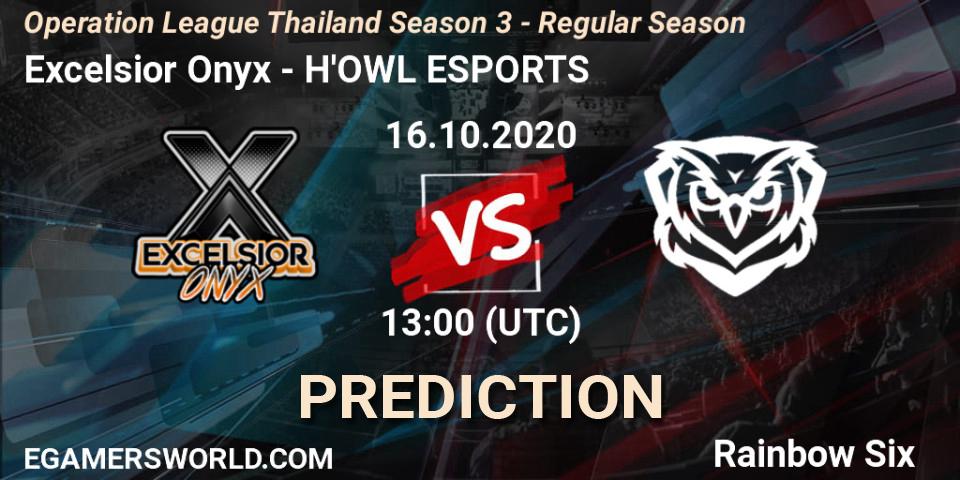 Excelsior Onyx vs H'OWL ESPORTS: Match Prediction. 16.10.2020 at 13:00, Rainbow Six, Operation League Thailand Season 3 - Regular Season