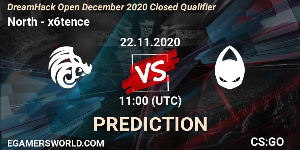 North vs x6tence: Match Prediction. 22.11.20, CS2 (CS:GO), DreamHack Open December 2020 Closed Qualifier