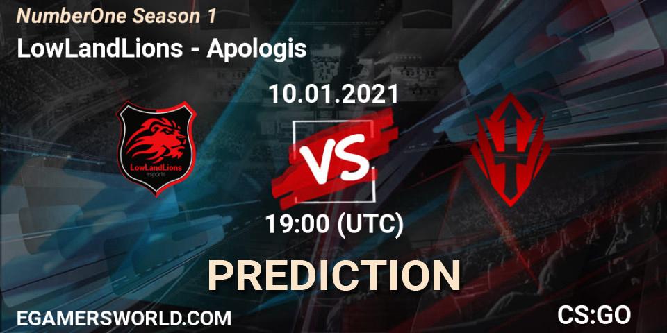 LowLandLions vs Apologis: Match Prediction. 10.01.2021 at 19:00, Counter-Strike (CS2), NumberOne Season 1