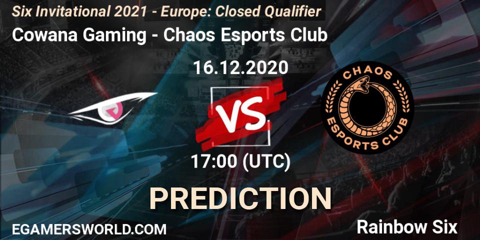 Cowana Gaming vs Chaos Esports Club: Match Prediction. 16.12.20, Rainbow Six, Six Invitational 2021 - Europe: Closed Qualifier