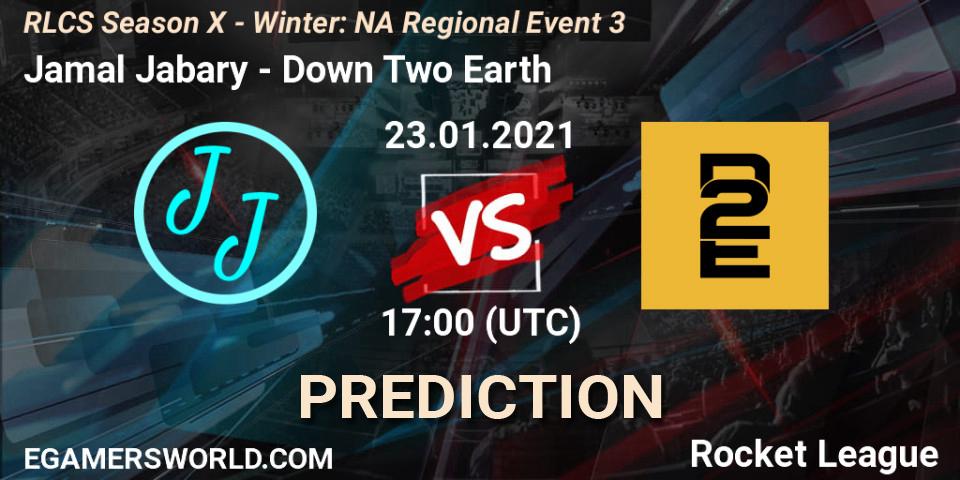 Jamal Jabary vs Down Two Earth: Match Prediction. 23.01.2021 at 18:00, Rocket League, RLCS Season X - Winter: NA Regional Event 3