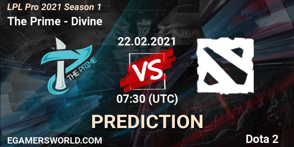 The Prime vs Divine: Match Prediction. 22.02.2021 at 07:30, Dota 2, LPL Pro 2021 Season 1