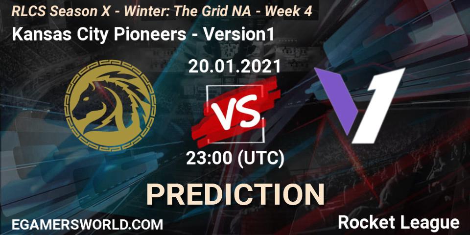 Kansas City Pioneers vs Version1: Match Prediction. 20.01.2021 at 23:00, Rocket League, RLCS Season X - Winter: The Grid NA - Week 4