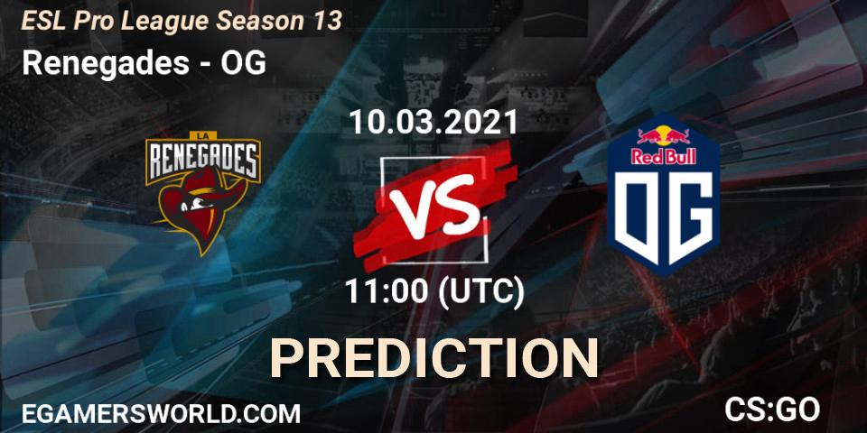 Renegades vs OG: Match Prediction. 10.03.2021 at 11:00, Counter-Strike (CS2), ESL Pro League Season 13