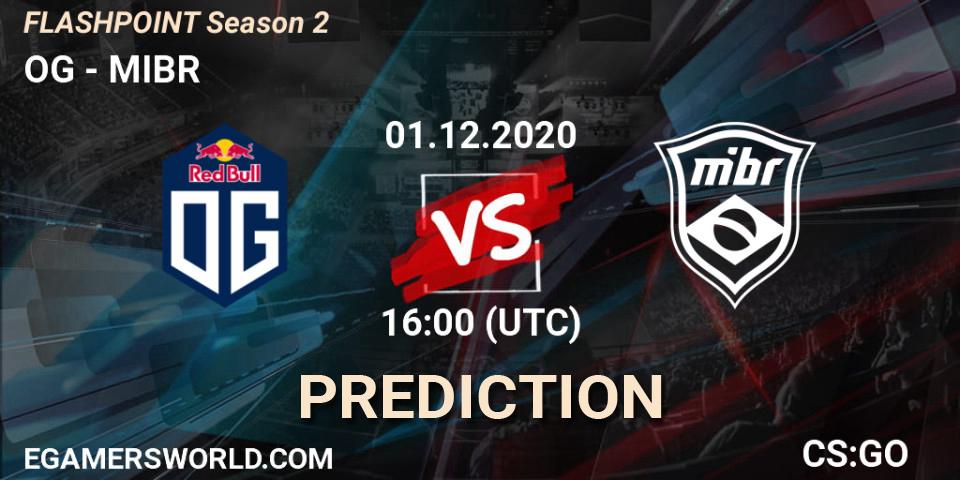 OG vs MIBR: Match Prediction. 01.12.2020 at 17:45, Counter-Strike (CS2), Flashpoint Season 2