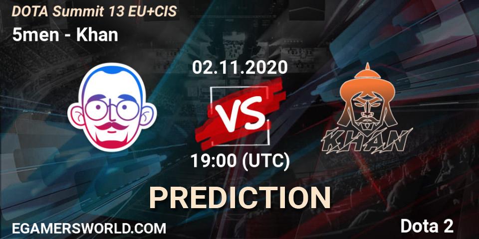 5men vs Khan: Match Prediction. 02.11.2020 at 18:36, Dota 2, DOTA Summit 13: EU & CIS