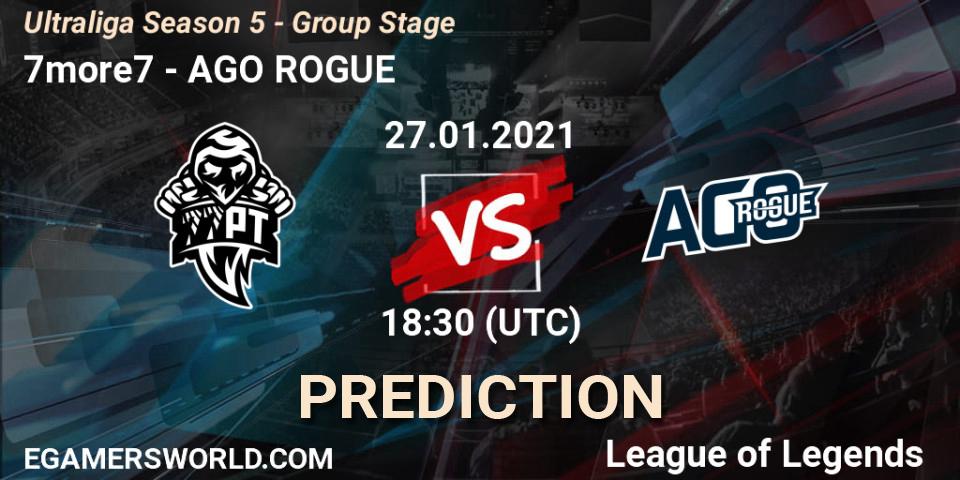 7more7 vs AGO ROGUE: Match Prediction. 27.01.2021 at 18:30, LoL, Ultraliga Season 5 - Group Stage