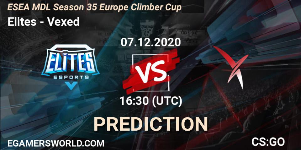 Elites vs Vexed: Match Prediction. 07.12.2020 at 16:30, Counter-Strike (CS2), ESEA MDL Season 35 Europe Climber Cup