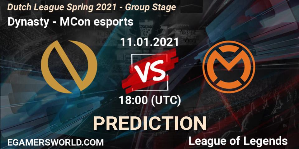 Dynasty vs mCon esports Rotterdam: Match Prediction. 12.01.2021 at 18:00, LoL, Dutch League Spring 2021 - Group Stage
