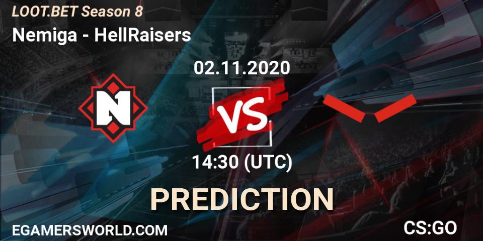 Nemiga vs HellRaisers: Match Prediction. 02.11.2020 at 14:30, Counter-Strike (CS2), LOOT.BET Season 8