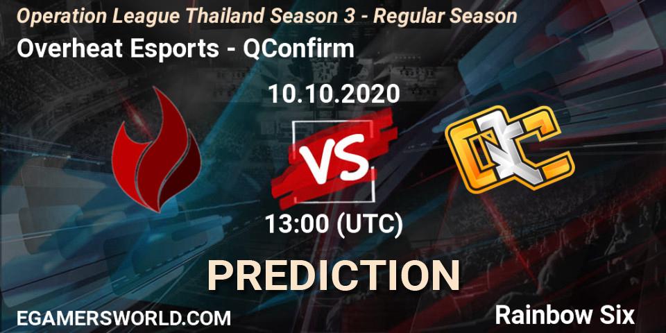 Overheat Esports vs QConfirm: Match Prediction. 10.10.2020 at 13:00, Rainbow Six, Operation League Thailand Season 3 - Regular Season