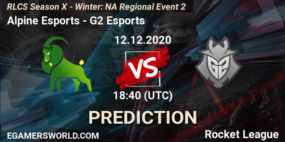 Alpine Esports vs G2 Esports: Match Prediction. 12.12.2020 at 18:40, Rocket League, RLCS Season X - Winter: NA Regional Event 2