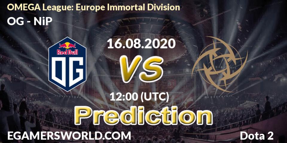 OG vs NiP: Match Prediction. 16.08.20, Dota 2, OMEGA League: Europe Immortal Division