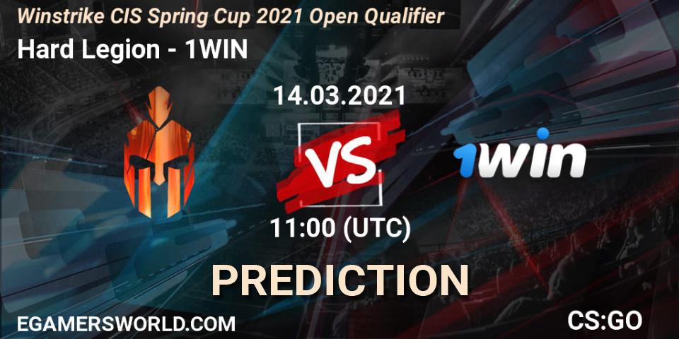 Hard Legion vs 1WIN: Match Prediction. 14.03.2021 at 11:50, Counter-Strike (CS2), Winstrike CIS Cup Spring 2021: Open Qualifier