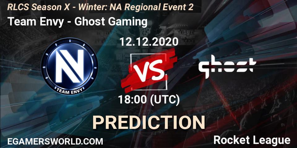 Team Envy vs Ghost Gaming: Match Prediction. 12.12.2020 at 18:00, Rocket League, RLCS Season X - Winter: NA Regional Event 2