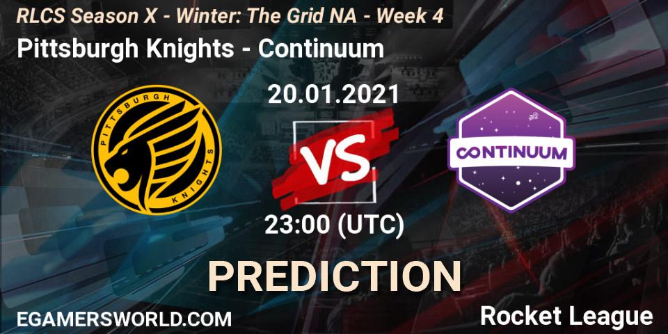Pittsburgh Knights vs Continuum: Match Prediction. 20.01.2021 at 23:00, Rocket League, RLCS Season X - Winter: The Grid NA - Week 4