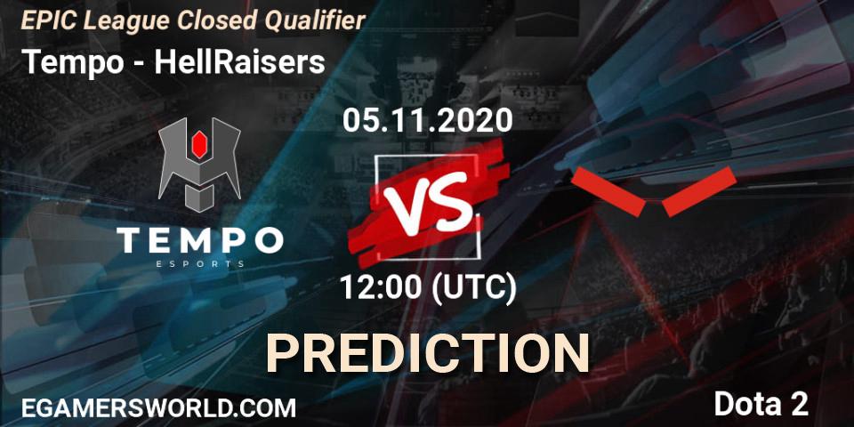 Tempo vs HellRaisers: Match Prediction. 05.11.2020 at 11:18, Dota 2, EPIC League Closed Qualifier