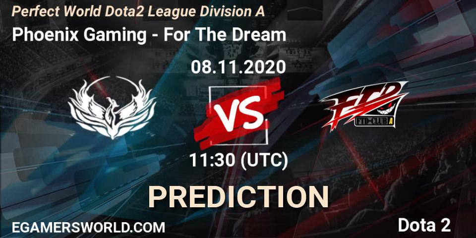 Phoenix Gaming vs For The Dream: Match Prediction. 08.11.20, Dota 2, Perfect World Dota2 League Division A