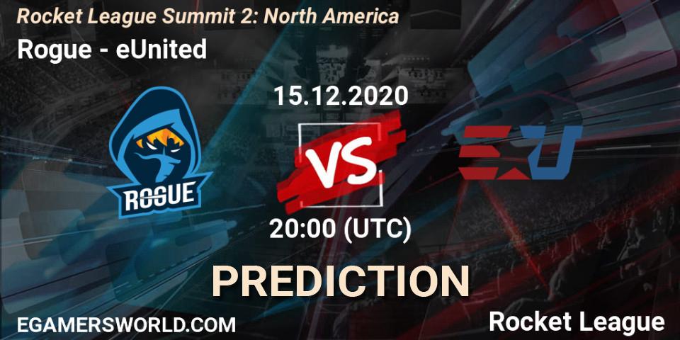 Rogue vs eUnited: Match Prediction. 15.12.2020 at 20:00, Rocket League, Rocket League Summit 2: North America