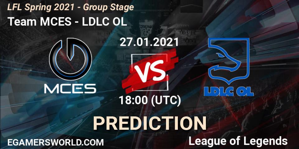 Team MCES vs LDLC OL: Match Prediction. 27.01.2021 at 18:00, LoL, LFL Spring 2021 - Group Stage