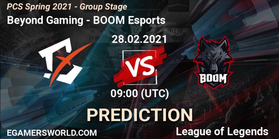 Beyond Gaming vs BOOM Esports: Match Prediction. 28.02.2021 at 08:50, LoL, PCS Spring 2021 - Group Stage