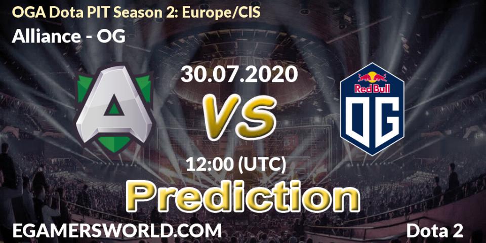 Alliance vs OG: Match Prediction. 30.07.2020 at 11:59, Dota 2, OGA Dota PIT Season 2: Europe/CIS