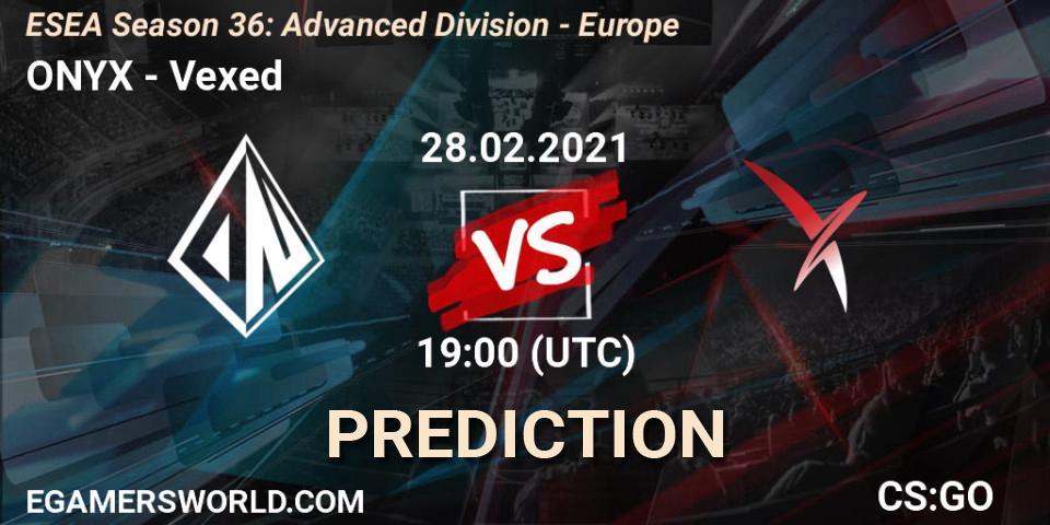 ONYX vs Vexed: Match Prediction. 28.02.21, CS2 (CS:GO), ESEA Season 36: Europe - Advanced Division