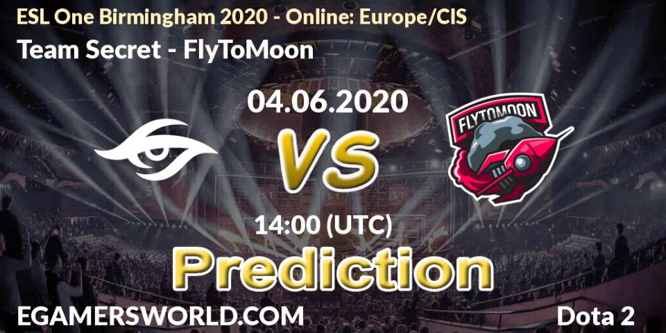Team Secret vs FlyToMoon: Match Prediction. 04.06.2020 at 14:05, Dota 2, ESL One Birmingham 2020 - Online: Europe/CIS
