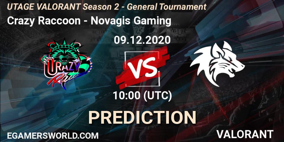 Crazy Raccoon vs Novagis Gaming: Match Prediction. 09.12.2020 at 13:00, VALORANT, UTAGE VALORANT Season 2 - General Tournament