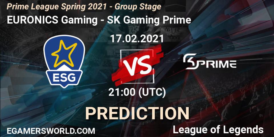 EURONICS Gaming vs SK Gaming Prime: Match Prediction. 17.02.21, LoL, Prime League Spring 2021 - Group Stage