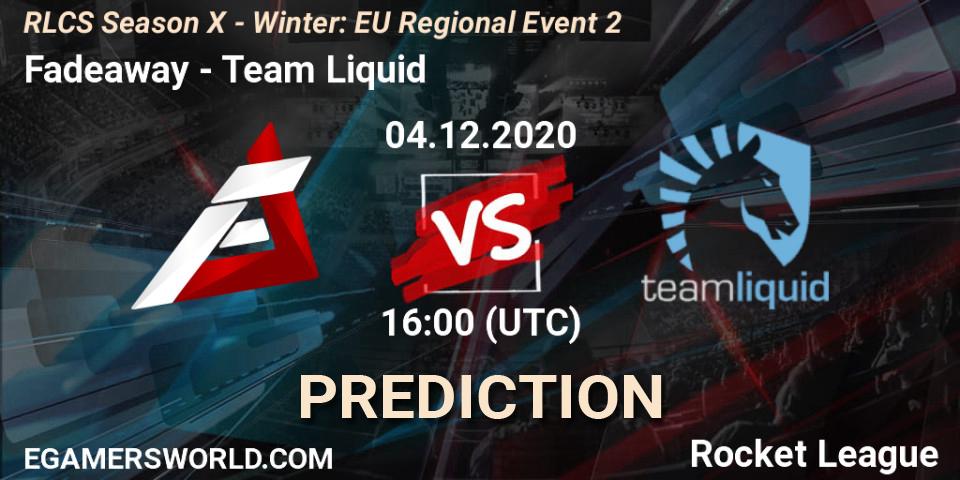 Fadeaway vs Team Liquid: Match Prediction. 04.12.2020 at 16:00, Rocket League, RLCS Season X - Winter: EU Regional Event 2