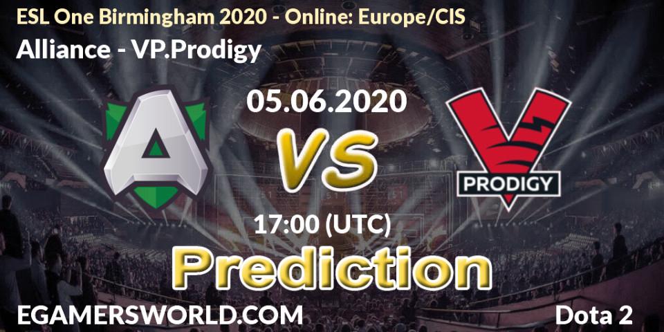 Alliance vs VP.Prodigy: Match Prediction. 05.06.2020 at 16:34, Dota 2, ESL One Birmingham 2020 - Online: Europe/CIS
