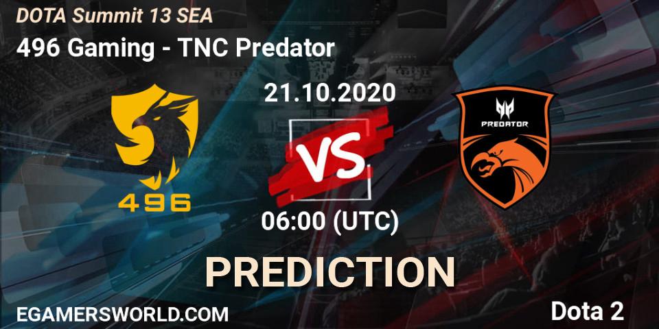 496 Gaming vs TNC Predator: Match Prediction. 21.10.20, Dota 2, DOTA Summit 13: SEA