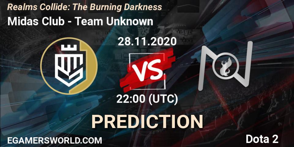 Midas Club vs Team Unknown: Match Prediction. 28.11.20, Dota 2, Realms Collide: The Burning Darkness